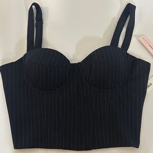 NWT AQUA NAVY STRIPED CORSET